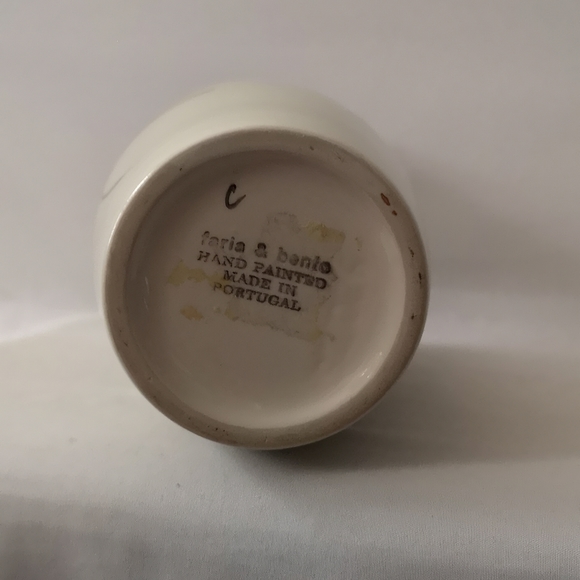 Large Faria & Bento Earthenware Hand-painted Dragonfly Vase, Made in Portugal - Picture 4 of 4